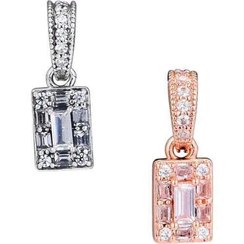 Luminous Ice Pendant Pave Stones Crystal Beads Fits Charm Bracelet DIY Jewellery 925 Sterling Silver Beads for Jewelry Making