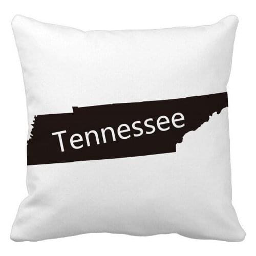Tennessee USA Map Silhouette Throw Pillow Square Cover
