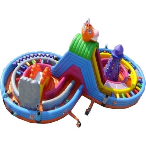 Outdoor commercial jumping bed large Water slide inflatable bouncer trampoline castle playground house games free pump