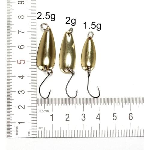 1.5/2/2.5g Wide Fishing Spoon Lure Trout Spoons Wobblers Metal Lures Hard Bait Gold Sliver Tone