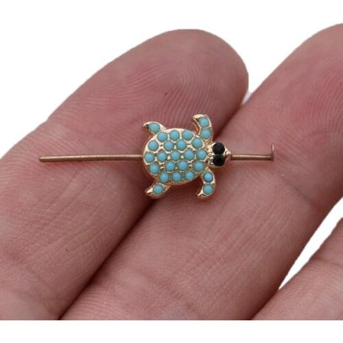 10PCS Gold Color Enamel Crystal Turtle Spacer Beads for Jewelry Making Bracelet Accessories DIY Handmade Craft