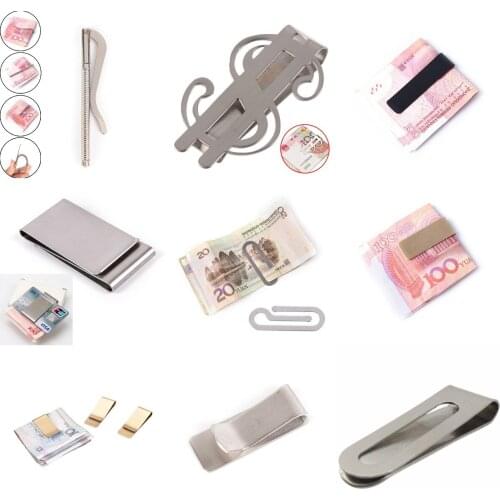 12Style Men Women Fashion Simple Silver Dollar Cash Clamp Holder Stainless Steel/Copper Money Clip Wallet Portable Business Tool