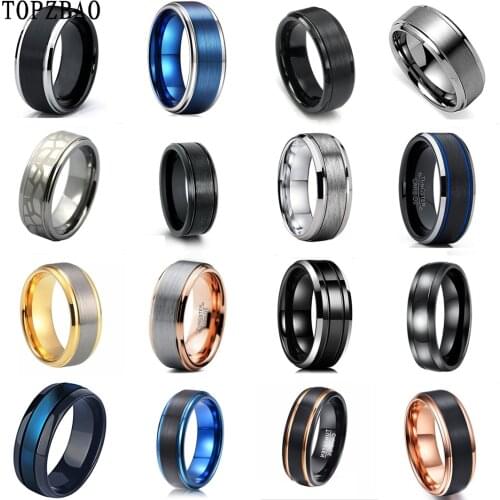 16 8mm stainless steel jewelry double groove craft ring fashion exquisite creative jewelry accessories VIP ring