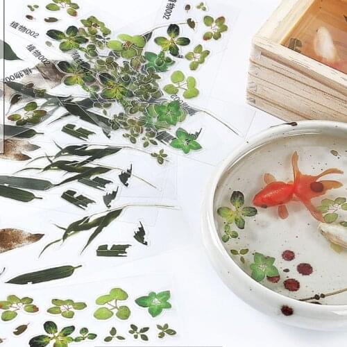 16 Pcs/set DIY Crystal Epoxy Filler 3D Resin Painted Goldfish Leaf Duckweed Filling Crafts Making Material Sticker