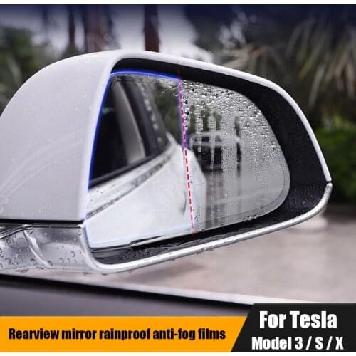 2Pcs Rear Mirror Protective Film for Tesla Model 3 X Anti Fog Film Rear View Mirror Rainproof Films Window Foils Car Sticker