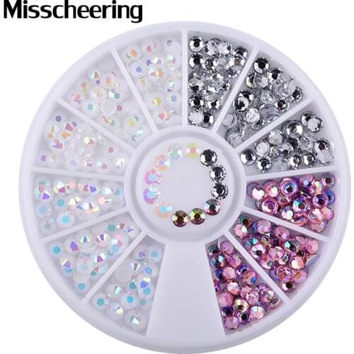 1 Box Colorful Resin Jelly 3D Nail Rhinestone Decoration Wheel Manicure Nail Art Accessories