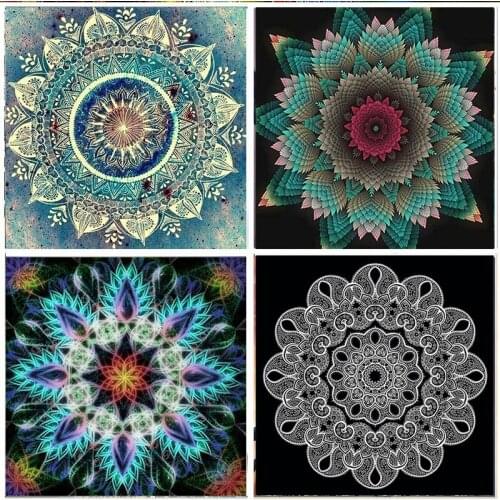 5D Diamond Painting Mandala Flower Full Diamond Beautiful DIY Embroidery Mosaic Cross Stitch Rhinestone Home Decoration Handmade