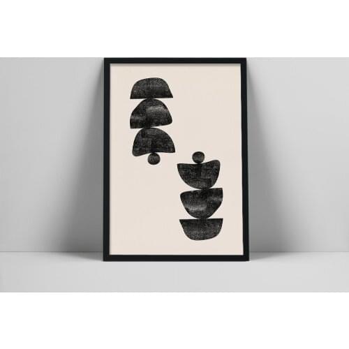 Abstract Shape Art Print | Black Shapes Poster | Neutral Wall Art | Minimalist Organic Shape Wall Print | Minimal ScDrawinggraph