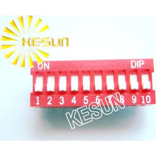 FREE SHIPPING 10PCSx 100% Original DS-10 10P 2.54mm Gold-plated DIP Switch DS-10-V