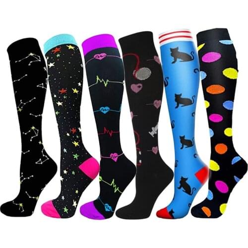 Men Women Compression Stockings Varicose Veins Socks Edema Diabetes Unisex Outdoor Sports Black Compression Socks Cycling Socks