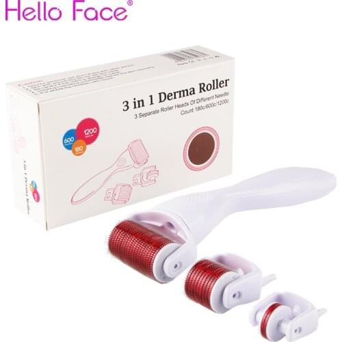 DRS 3 in 1 Derma Roller Original Micro Needles Roller Mesoroller Microneedle Face Body Massager & Hair Loss Skin Care Treatment