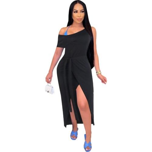 One Off Shoulder Women Elegant Black Sexy Women Dresses