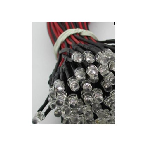 F3 3mm Warm White Red Green Blue Yellow Orange Pink Purple RGB 12V LED Lamp Light With 20cm Wire for Toy DIY Plug x 100pcs