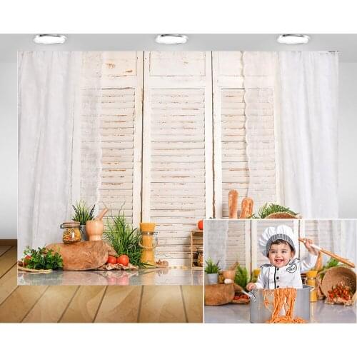 Newborn Children Portrait Backdrop Photography Wood Window Vegetable Fruit Photocall Tomato One Birthday Photo Background Props