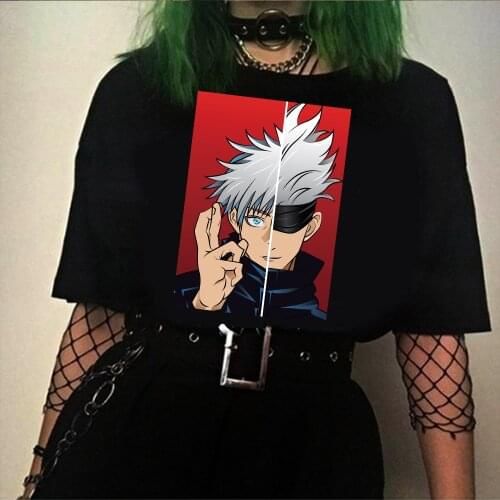 2021 Japanese Anime Jujutsu Kaisen T Shirt Men Kawaii Summer Tops Yuji Itadori Gojo Satoru Graphic Tees Unisex T-shirt Male