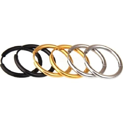 MIQIAO Classic Simple Fashion Titanium Steel Earrings Stainless Steel Earrings Trendy Jewelry Wild Personality Round Earrings