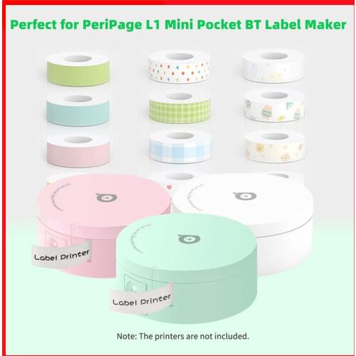 1 Roll Adhesive Label Paper for PeriPage L1 Cute Pattern Sticky Tape Thermal Printing Paper Waterproof Oil-proof Tear-Resistant