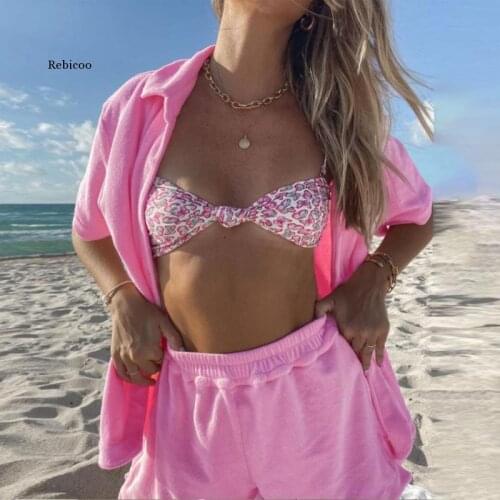 Summer Short Sleeve Tops + Shorts Suits Homewear Spring Fluffy Soft Women Two Piece Sets Fashion Casual Solid Loose Lady Outfits