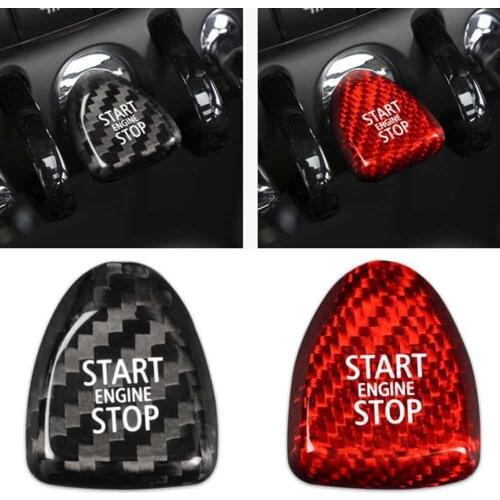Car Engine Keyless Start Button Cover Carbon Fiber Trim For BMW Mini Cooper F Models F54 F55 F56 F57 2014-2019/F60 16-19