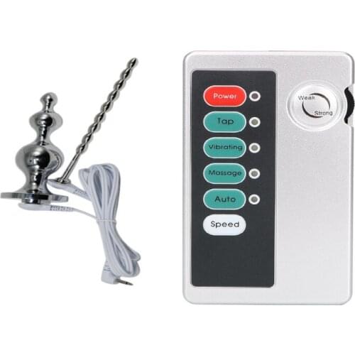 Electric Shock Kit Stainless Steel Anal Plug Penis Plug Electro Anus Vagina Massager Penis Stimulation Butt Plug Sex Toy For Men