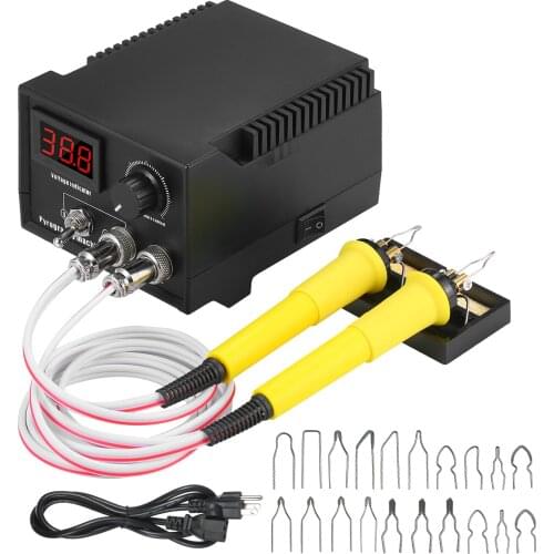 60W 110V-240V 29PCS Woodburner Wood Burning Tool Kit Adjustable 0℃-800℃ Digital Display Woodburning Pyrography Pen Machine Set
