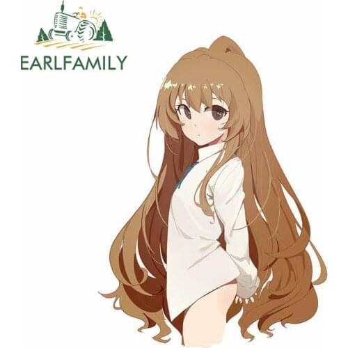 EARLFAMILY 13cm x 9.6cm For Toradora Graffiti Car Sticker Car Door Protector Decal Scratch-Proof Anime Decals Waterproof Decor