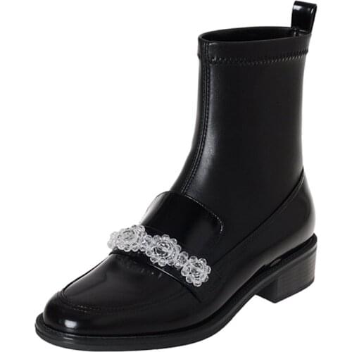 2021 New Autumn Winter Fashion Women Boots Comfortable Elastic Shoes Exquisite Decorative Ankle Boots Women