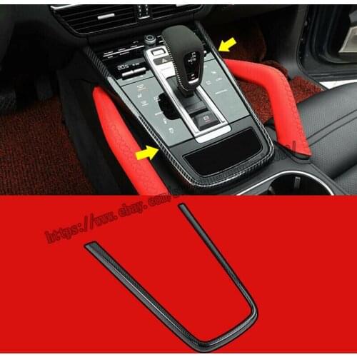 Fit For Porsche Cayenne 2018-2019 Carbon Fiber Gear Shift Frame Cover Trim 1pcs