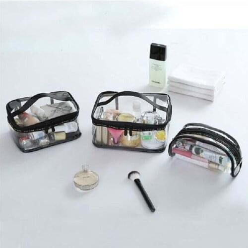PVC Transparent Waterproof Bath Cosmetic Bag Women Make Up Case Travel Zipper Makeup Beauty Wash Organizer Toiletry Storage Kit