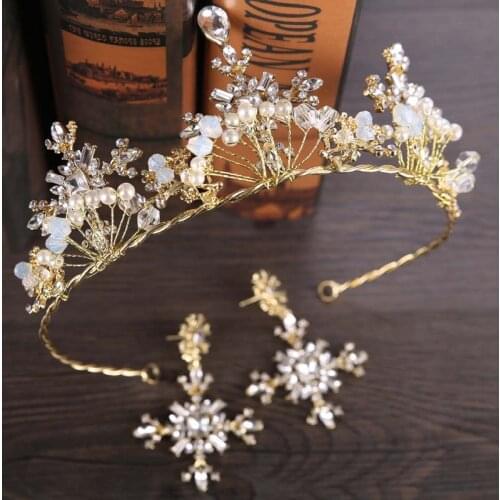 High-end Luxury Bridal Wedding Crown Hair Ornament Cross Baroque Tiara Women Crystal Hair Decoration Perfect Party Gift