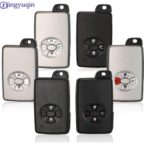 Jingyuqin 10p For Toyota RAV4 2009 2011 RAV 4 Yaris Replacement Smart Card Remote Car Key Shell Case Fob 2/3/4 B Black / Silver