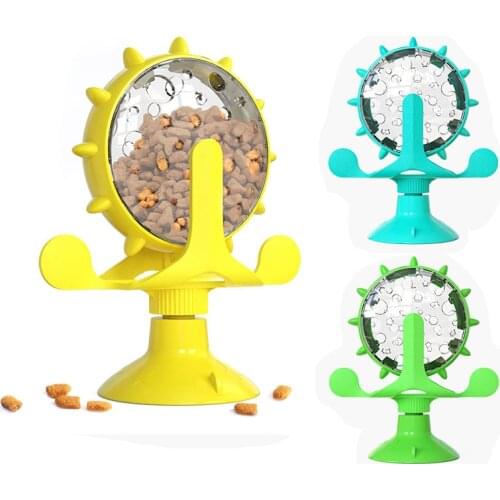 Leakage Cat Dog Toys Interactive Toy for Small Dogs Puppy Slow Feeder Game Windmill Toys Leaking Food Feeding Toy Cat Supplies