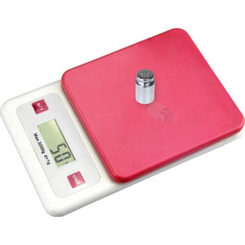 Red Kitchen Scales LCD Digital Electronic Scale Steelyard 5000g/1g Weight Scale Kitchen Accessory Food Jewelry Portable Scale