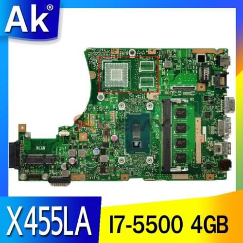 X455LA motherboard For ASUS X455LA I7-5500 CPU 4GB RAM GM Laptop motherboard K455L A455L F455L Notebook mainboard tested