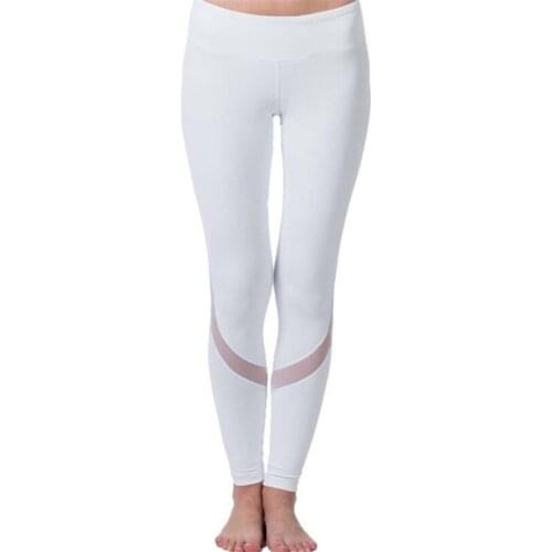 CKAHSBI Women Yoga Pants Sports Tight Yoga Female Exercise Fitness Pants Black White Legging Mesh Running Trousers Patchwork