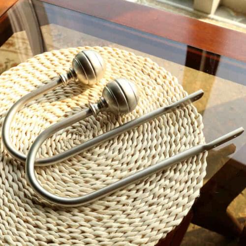 European 1Pair Zinc Alloy U Shape Curtain Hanging Belt Ropes Hooks Window Curtain Accessories Tiebacks Buckle Holder Home Decor