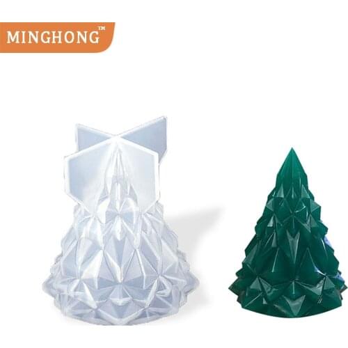 Christmas Tree Candle Mold Silicone Pillar Candle Mould Arts Crafts Aromatherapy Plaster Silicone Mold DIY Baking Cake Mold