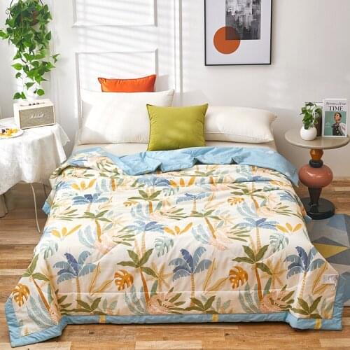 1pc Printing Pure cotton Comfortable and soft Bedspread Summer Quilt Blanket Comforter Home Textiles