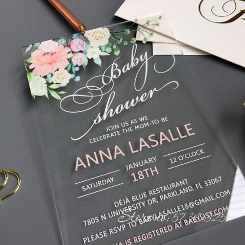 Free shipping custom colorful printing acrylic card wedding invitations personalized faire part de marriage wedding invitation