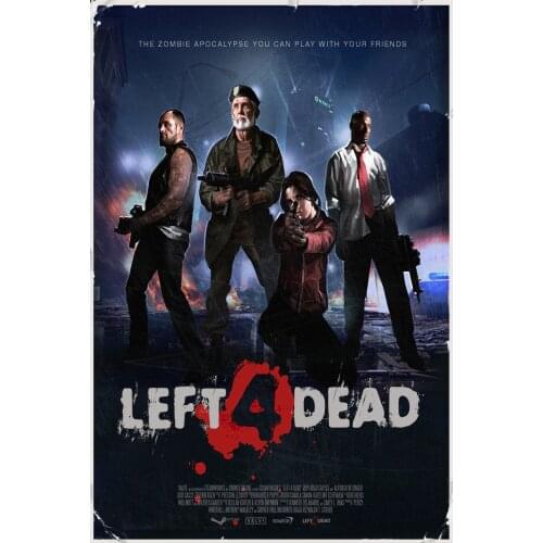 Free Shipping Custom Poster Nice Bedroom Decor Fashion Wall Sticker Well Design Left For 4 Dead 1 2 Zombie Game Wallpaper #0131