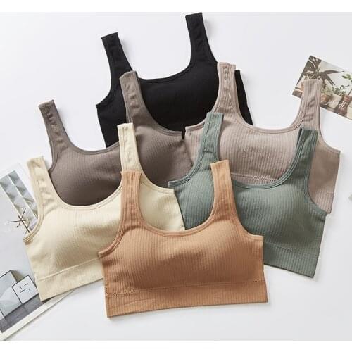 Women cotton Underwear Tube Tops Sexy Solid Color Bra Fashion Wide Sling Sports Tank Up Female Outerwear Top Sexy Lingerie