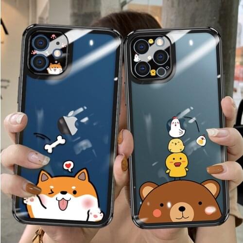 Tempered glass Case For iphone 12 mini 12 pro max protection transparant clear phone cases for iphone 12 pro glass shell cover