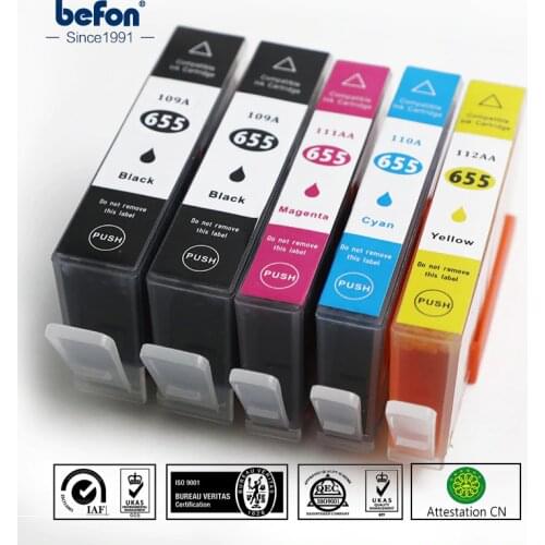 Befon X5 Compatible 109A 110A Ink Cartridge Replacement for HP 655 HP655 for deskjet 3525 5525 4615 4625 4525 6525 6625 Printer