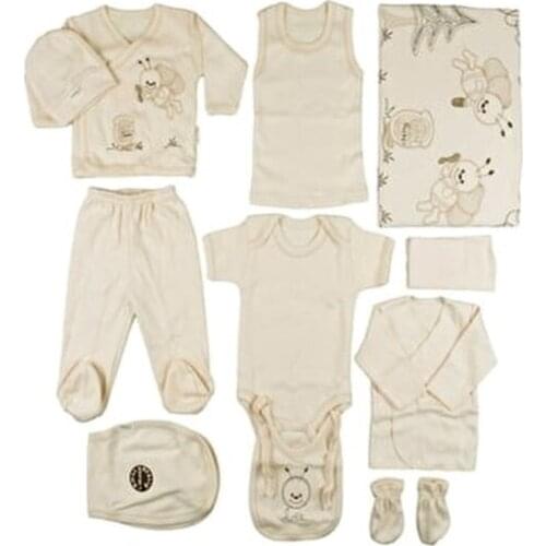 Newborn Baby Set Clothing Baby Set Silky Organic 11 Piece Baby Clothing Set Newborn Boy-Girl - Cream Color