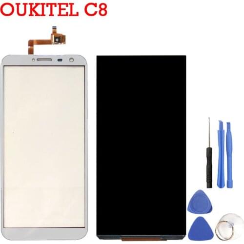 5.5 inch OUKITEL C8 LCD Display+Touch Screen 100% Original Tested LCD+Digitizer Glass Panel Replacement For OUKITEL C8
