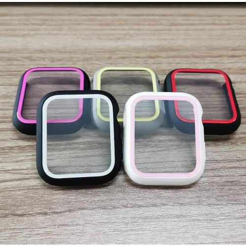 Two-color Smooth Screen Protector PC Case for Apple Watch Cover Series 6 SE 5 4 3 2 Matte Bumper for Iwatch 40mm 44mm 38mm 42mm