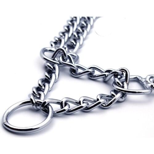 Double row chain pet iron collar dog collar large and medium-sized dog products new popular pet products collar dog tag