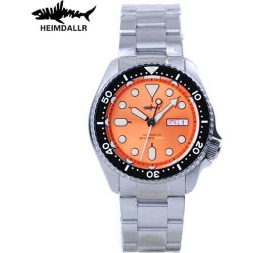 HEIMDALLR SKX007 Mechanical Watch Men 20ATM Waterproof Stainless Solid Strap Sapphire C3 Luminous NH36A Automatic Diver Watches