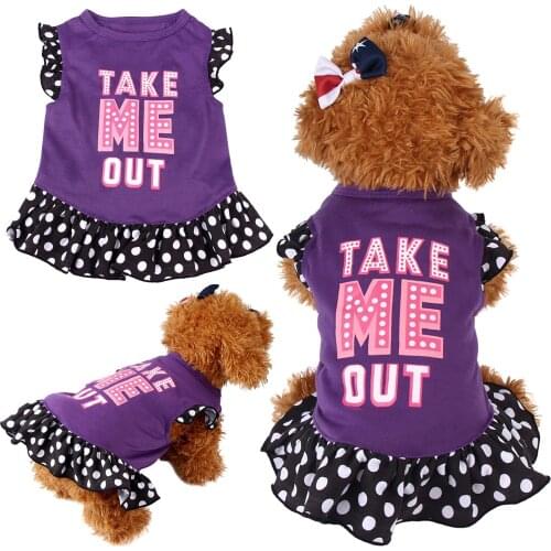Summer Cute Pet Puppy Small Dog Cat Pet Dress Apparel Clothes Fly Sleeve Dress Dog Costumes For Small Dogs 1PC Pet Vest Dress