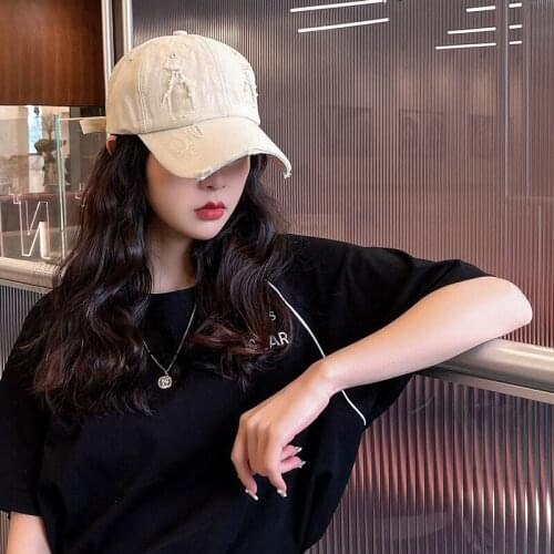 Fashion Unisex Washed Denim Baseball Cap Distressed Ripped Hole Adjustable Snapback Hat Hip Hop Caps Outdoor Sports Hats Gorras